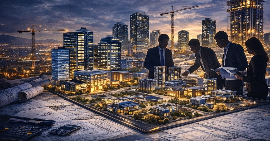 Executives reviewing a development model